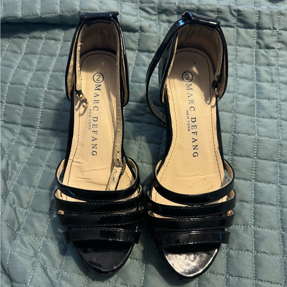 Marc Defang Black Strappy Heels